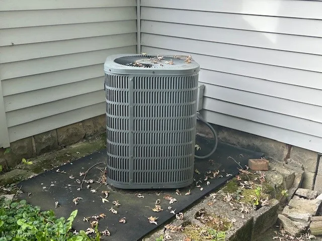 Exterior view of a central AC unit - needs serviced
