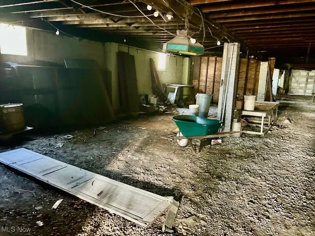 View of interior of outbuilding