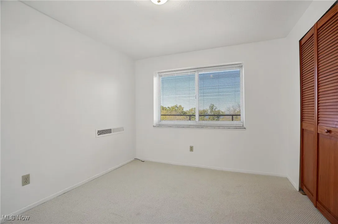 bedroom with the carpet and closet