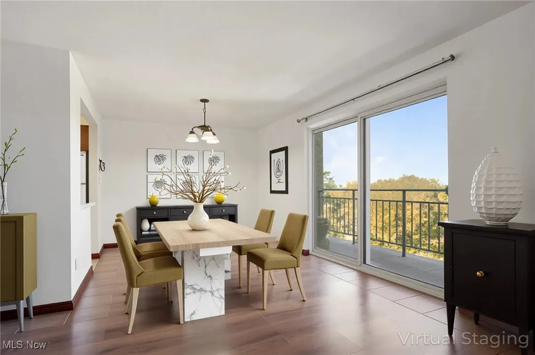 staged Dining area and balcony