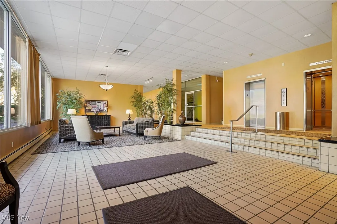 Lobby in entry of condo complex