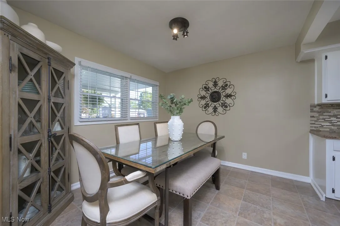 Dining space with baseboards