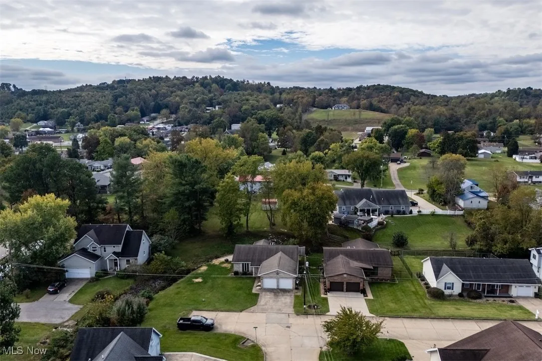 Aerial perspective of suburban area