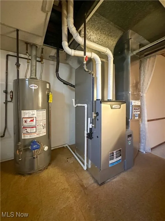 Utilities with water heater and heating unit
