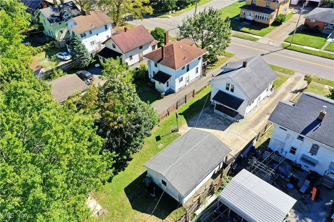 Aerial perspective of suburban area