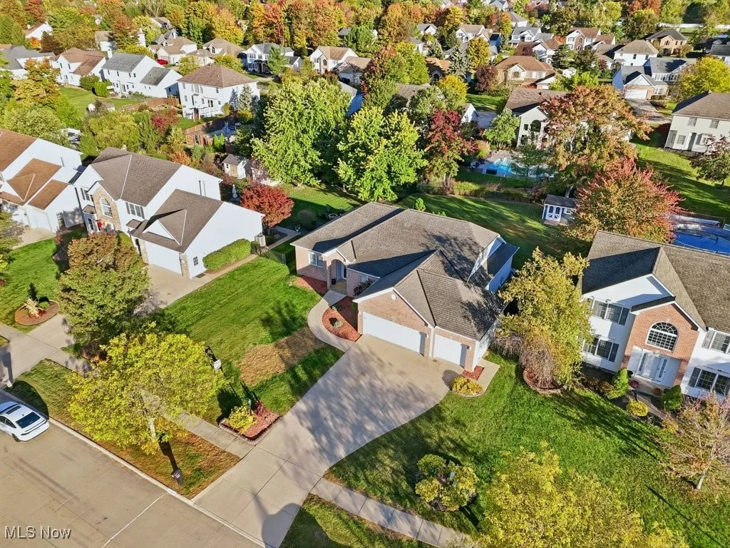Aerial perspective of suburban area