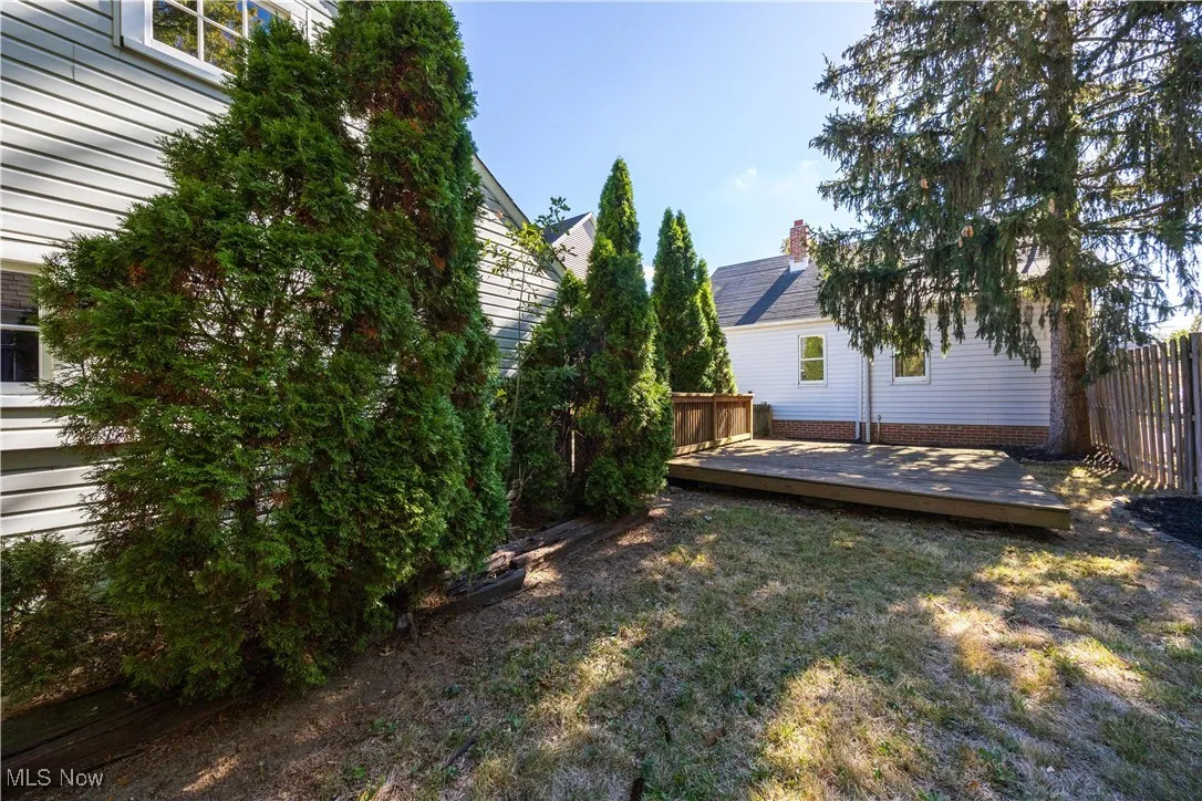 View of yard with a deck
