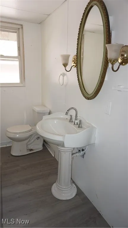 Bathroom featuring new flooring