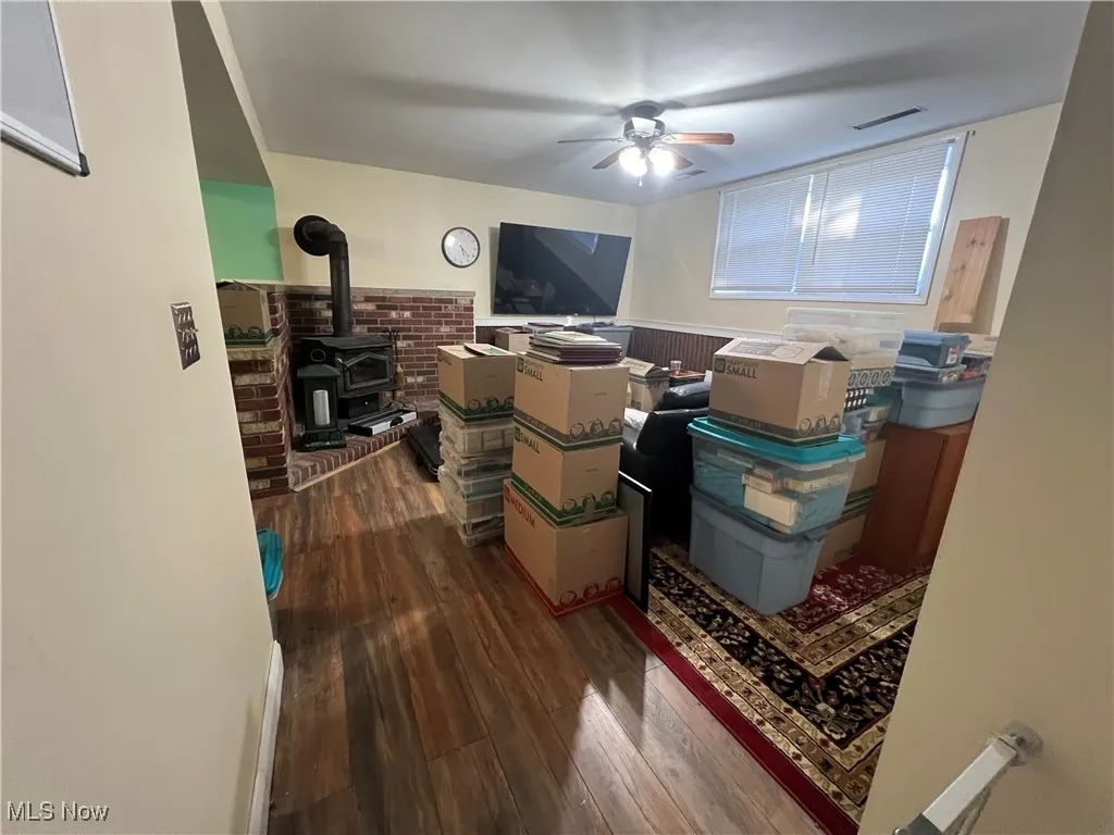 Storage featuring ceiling fan