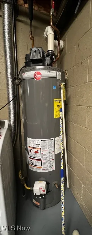 Utilities featuring gas water heater