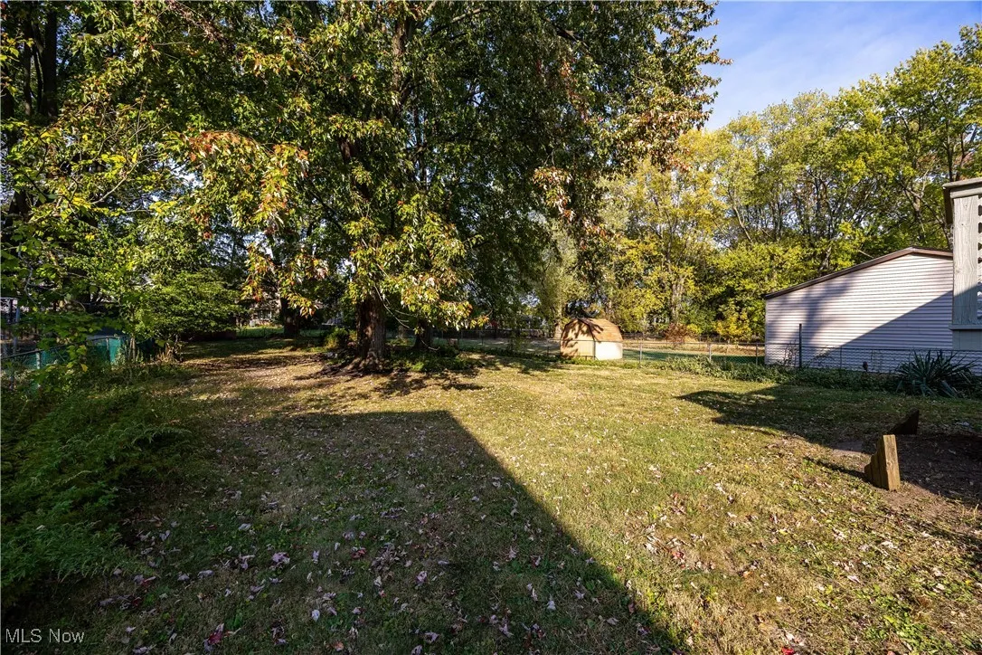 View of yard featuring view of wooded area