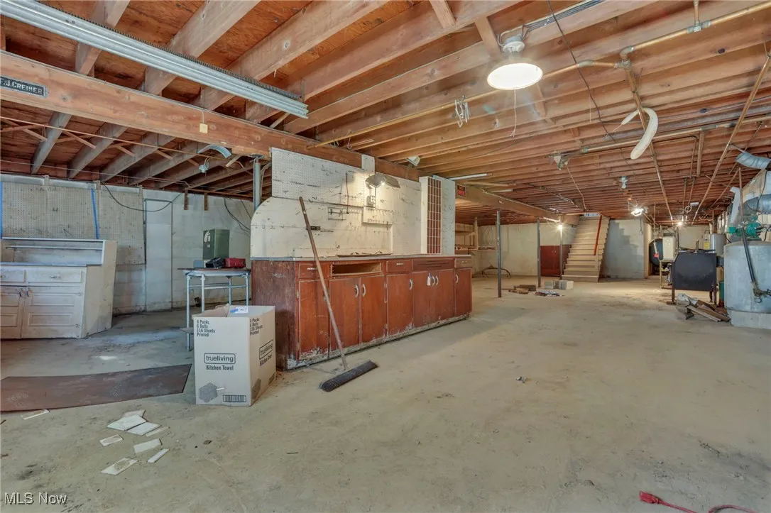 View of unfinished basement