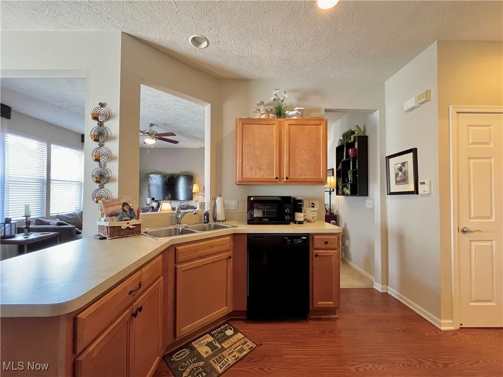 Kitchen open to living area.