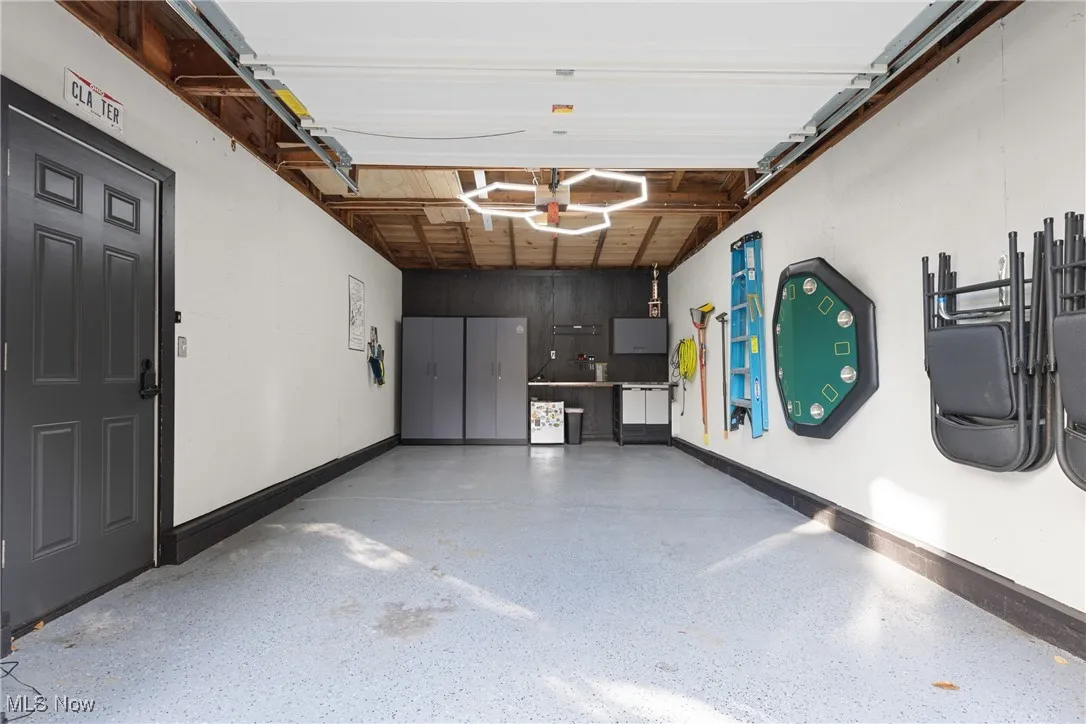 Garage with baseboards