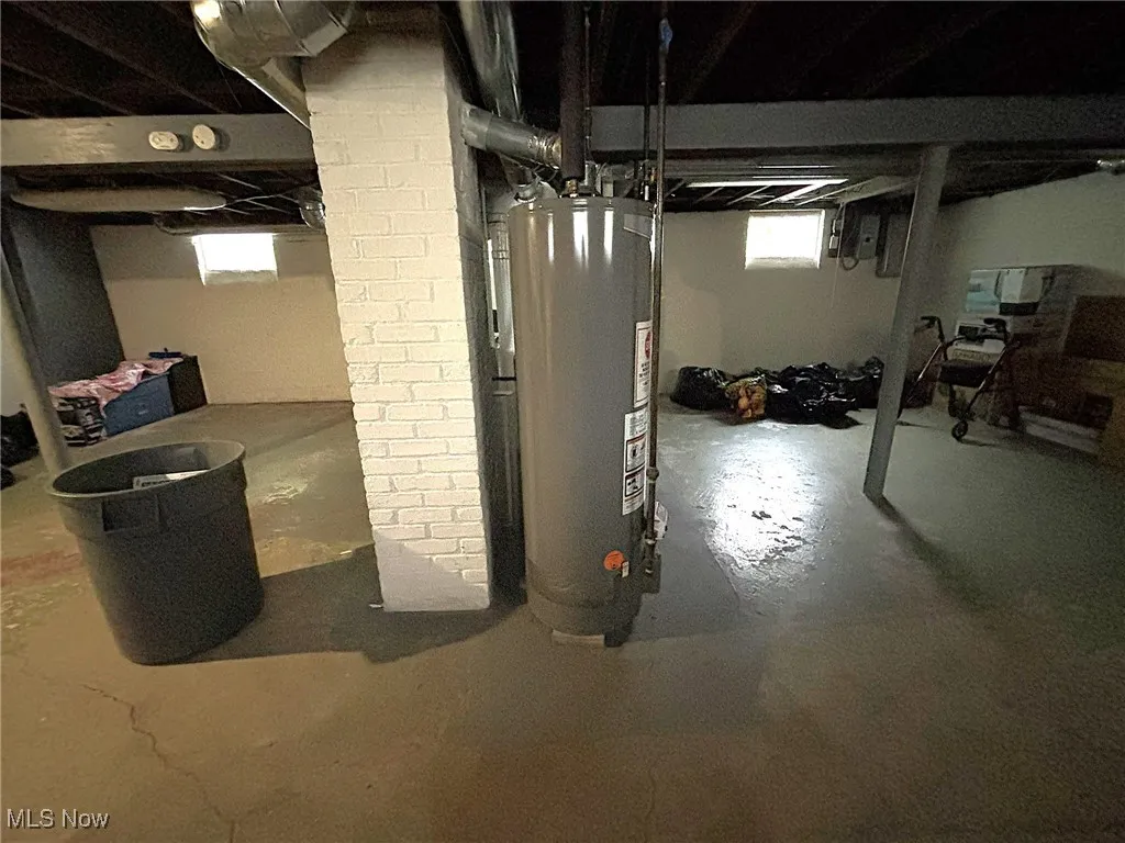 Basement with gas water heater