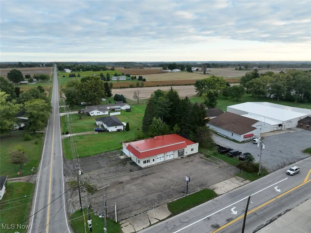 Aerial view of sparsely populated area