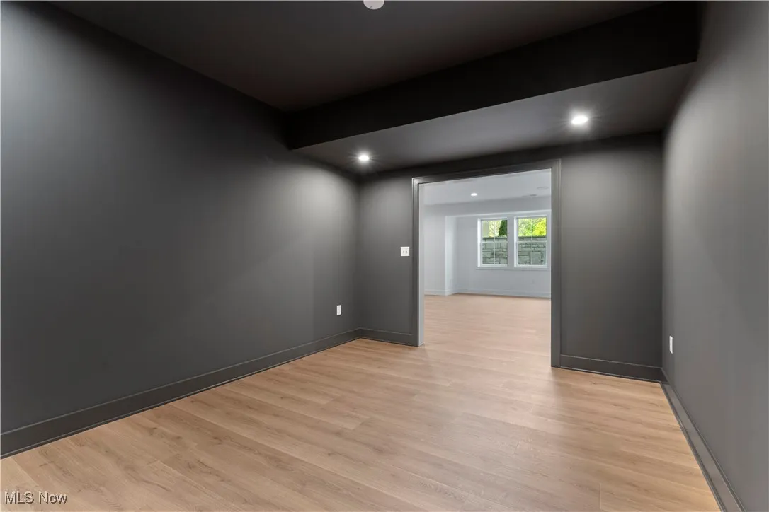 Spare room with recessed lighting and light wood finished floors