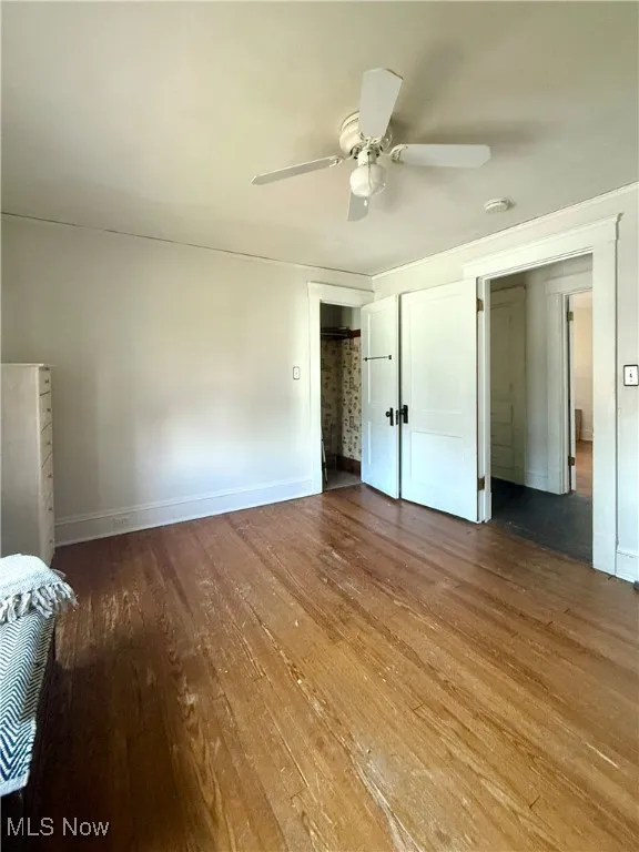 Berdroom #2 wood flooring and ceiling fan