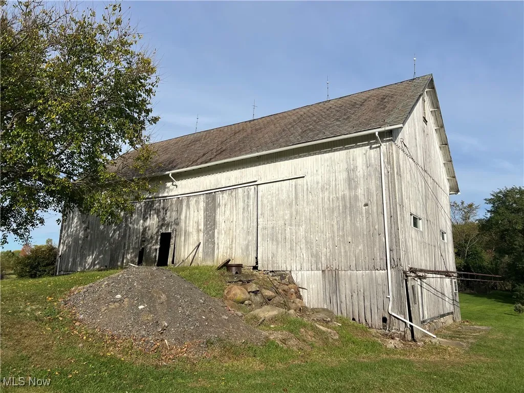 Back view of barn