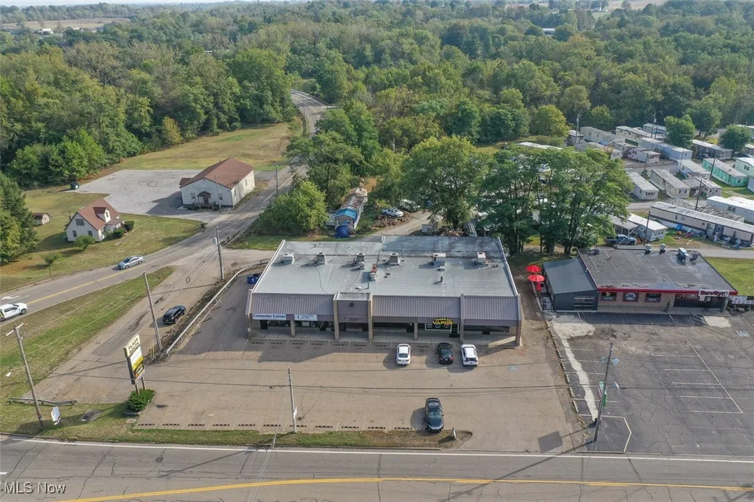 Drone / aerial view of a heavily wooded area