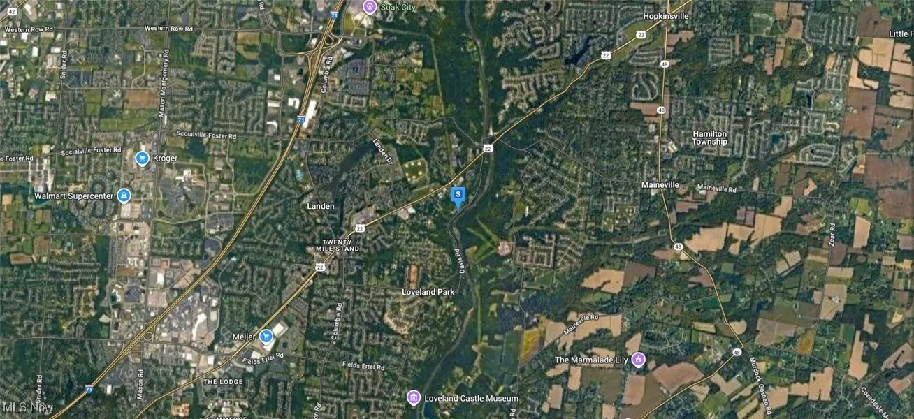 Aerial map of property and surrounding area