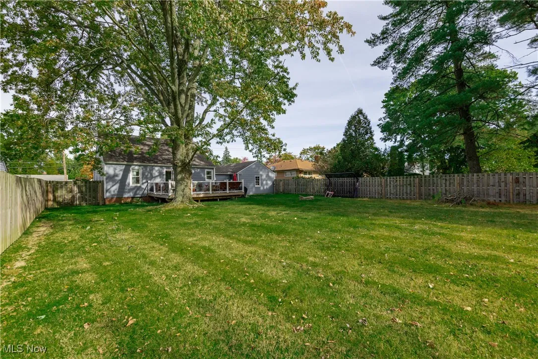 rear yard Fenced in