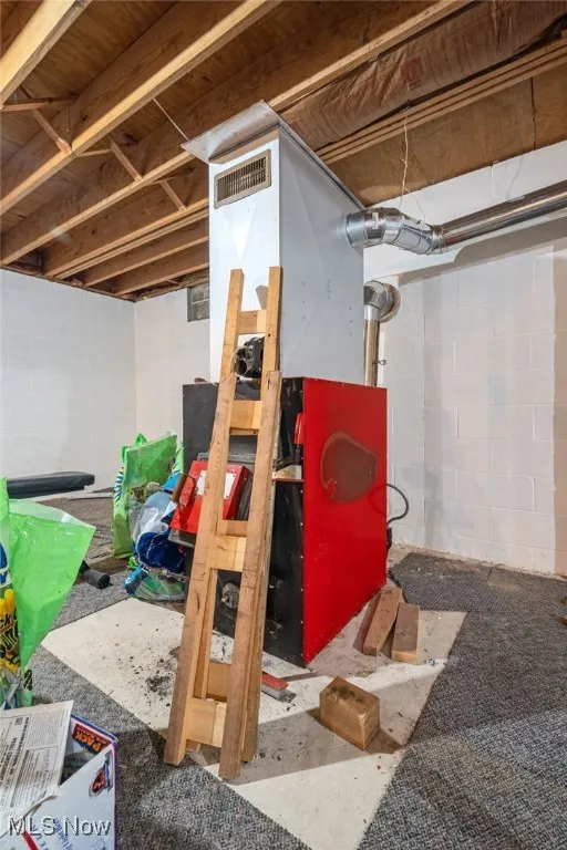 View of unfinished basement
