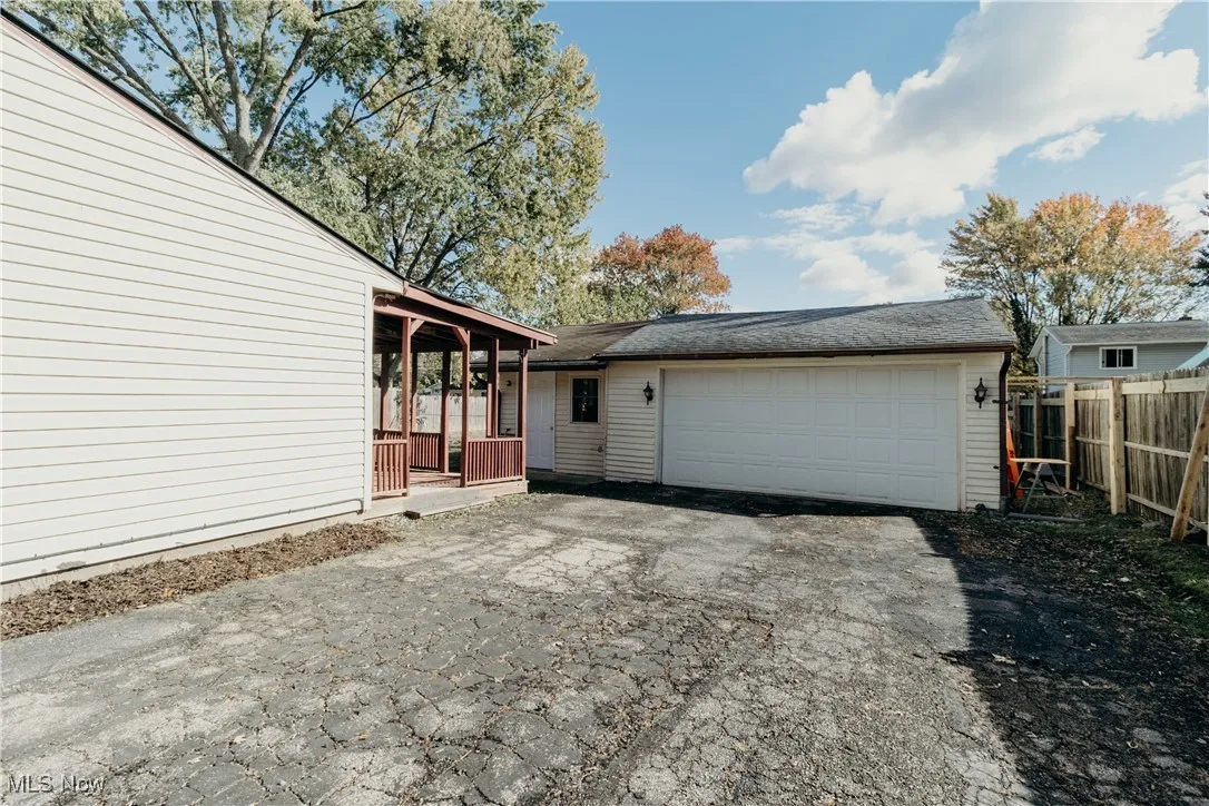 Garage with driveway