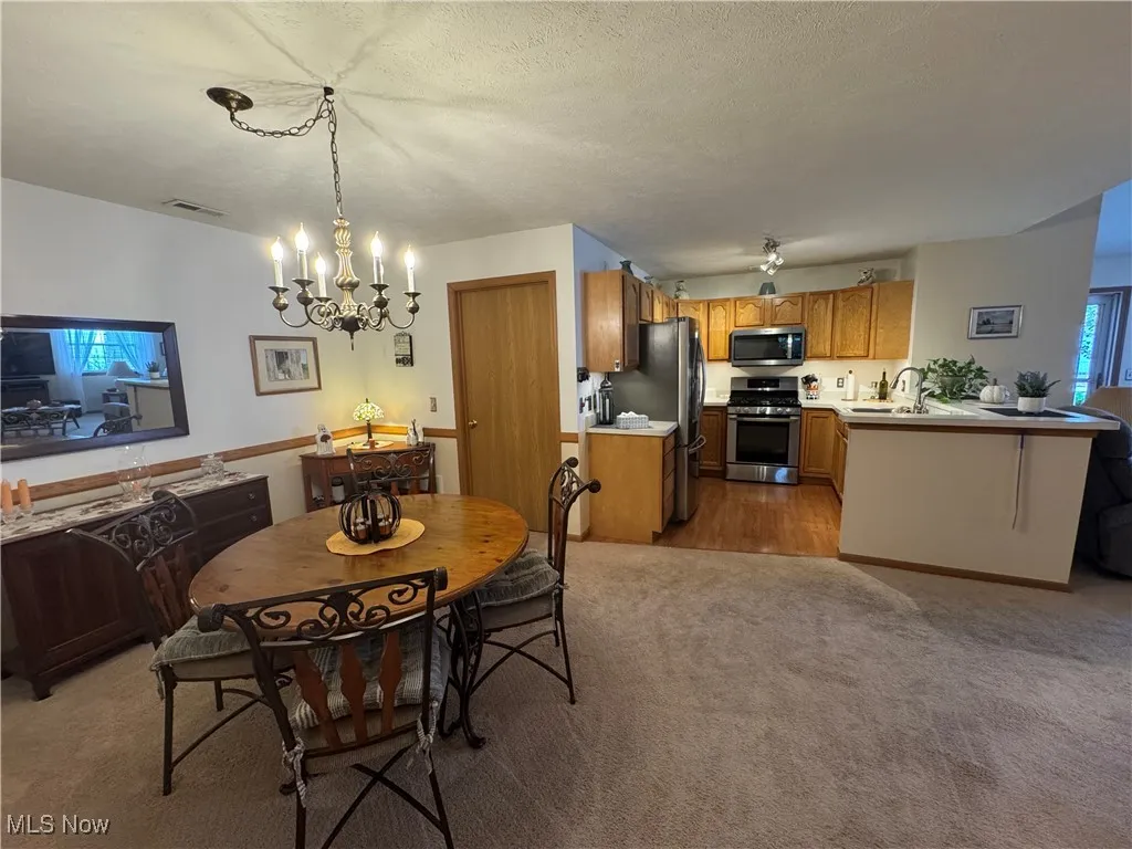 Dining room with open access to kitchen