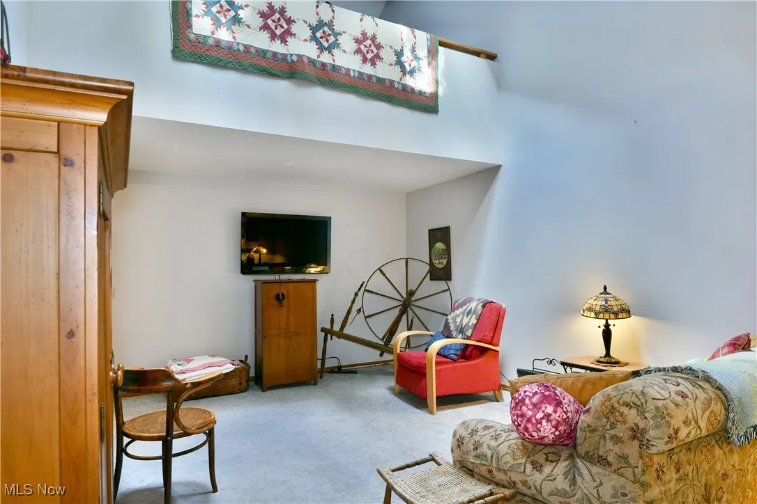 View of carpeted living area