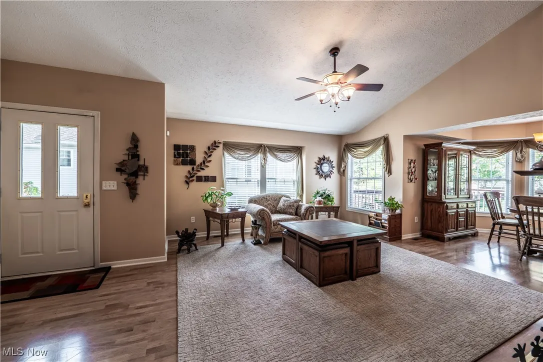 Great room opens from the foyer entry - spacious with a window seat
