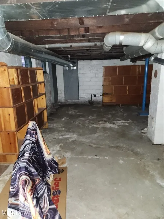 View of unfinished below grade area