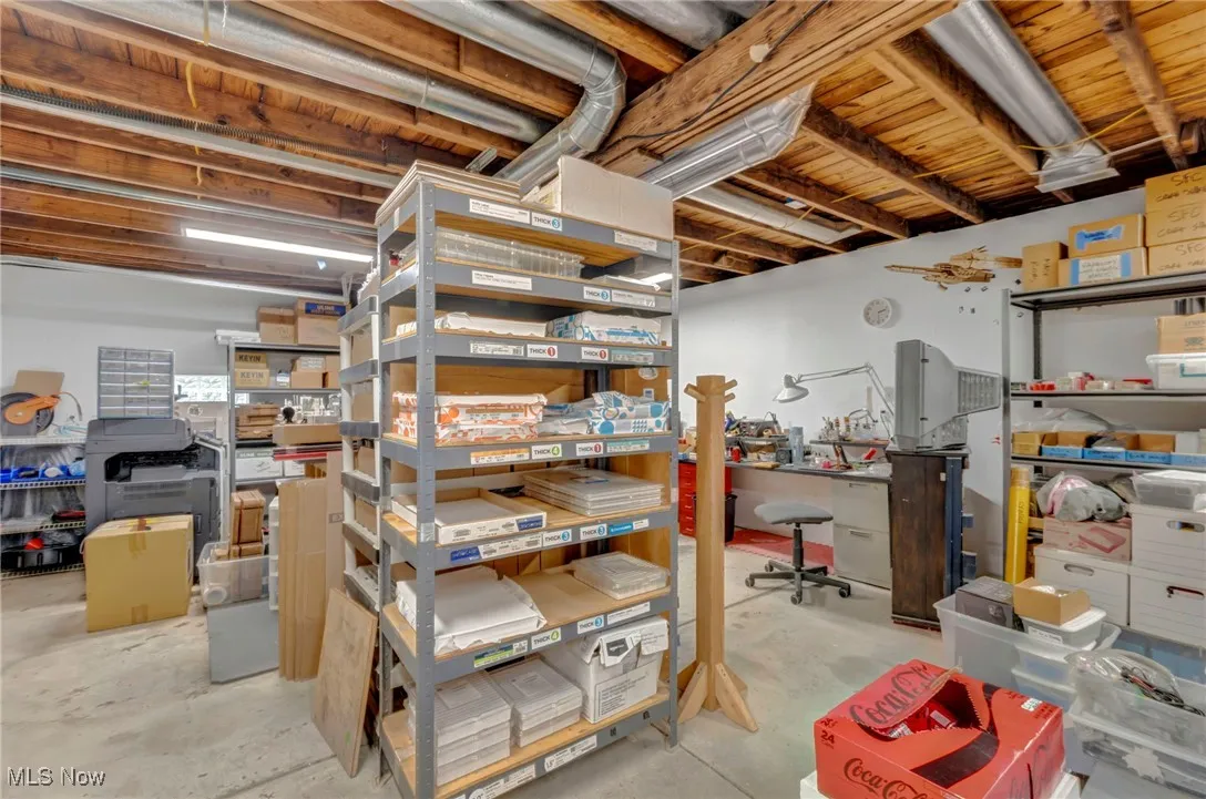 View of storage in garage