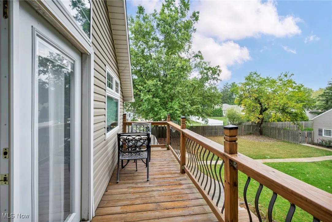 Deck featuring a fenced backyard