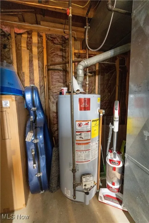 Utility room with gas water heater