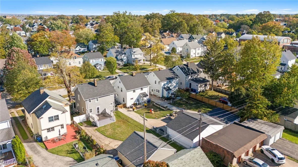 Aerial view of residential area