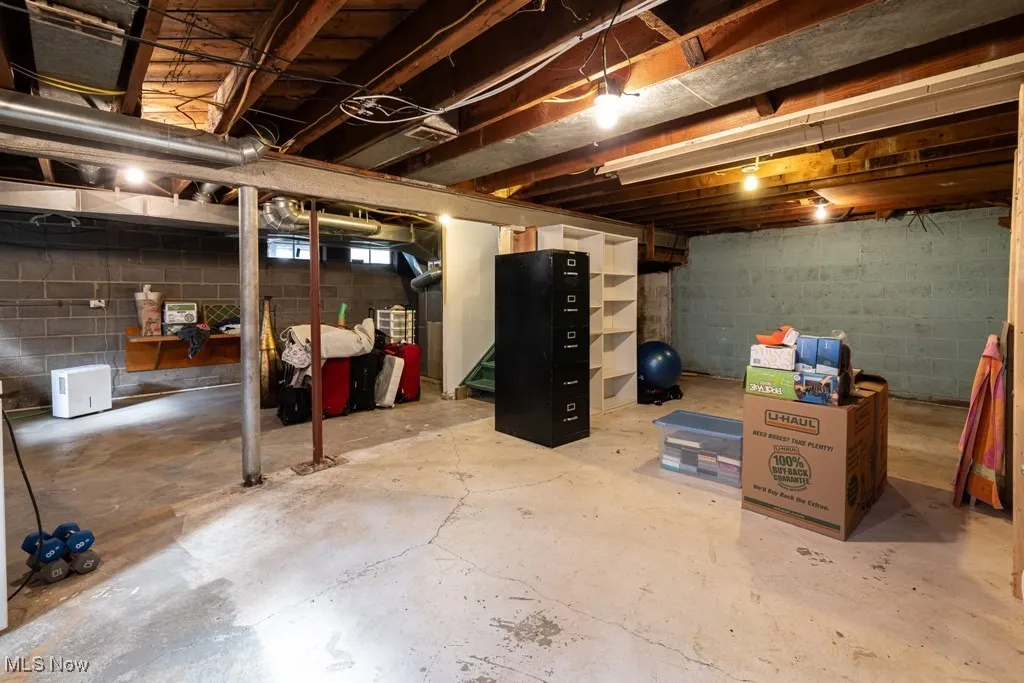 View of unfinished basement