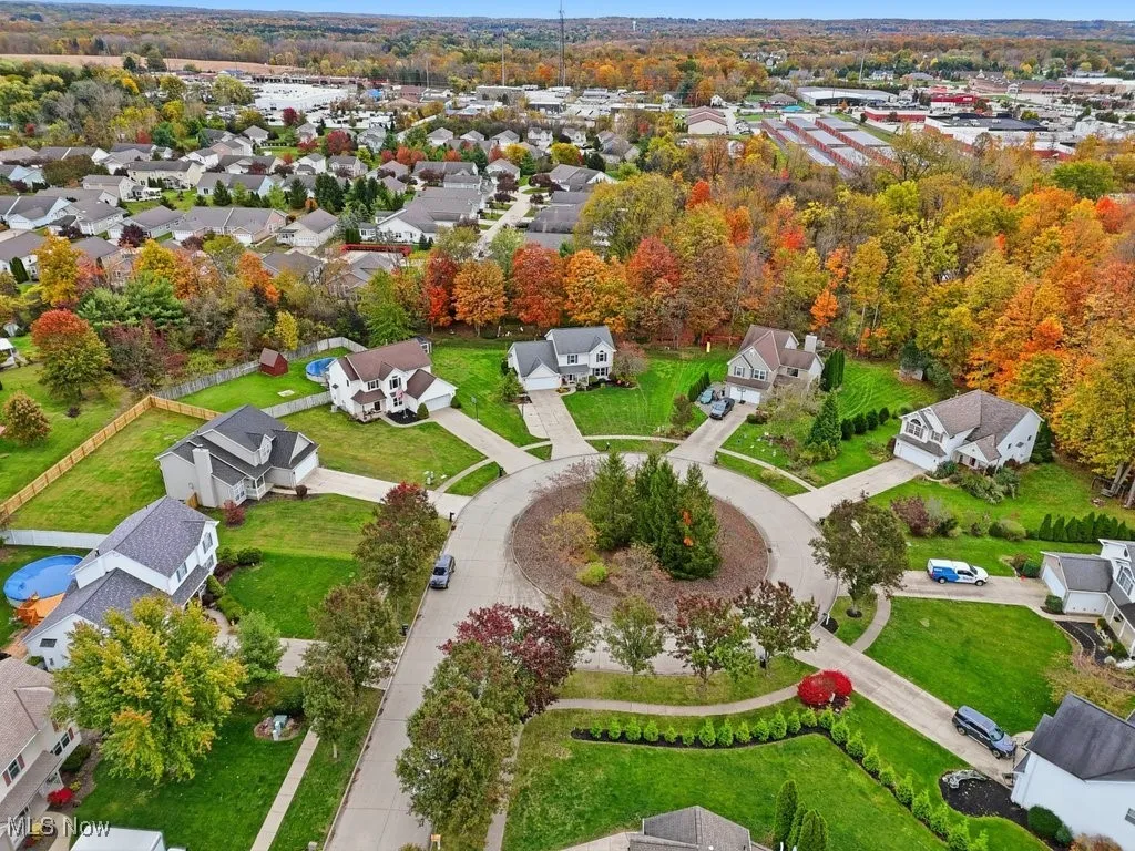 Aerial perspective of suburban area