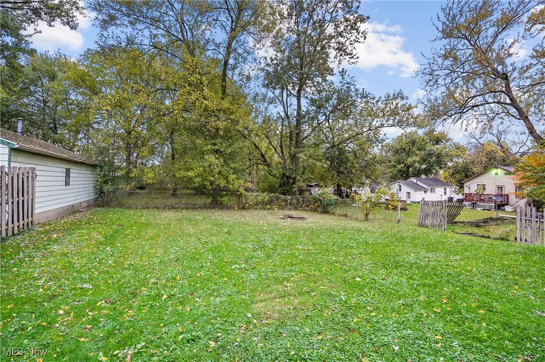 View of fenced backyard