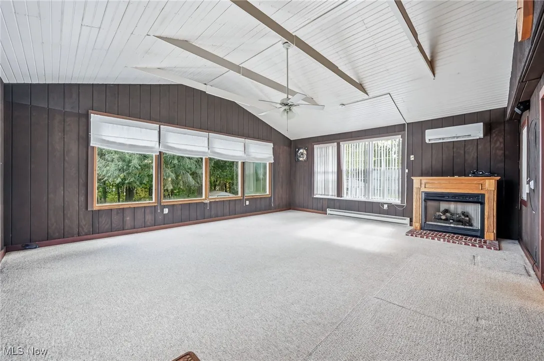 Vaulted Ceiling and Gas Fireplace