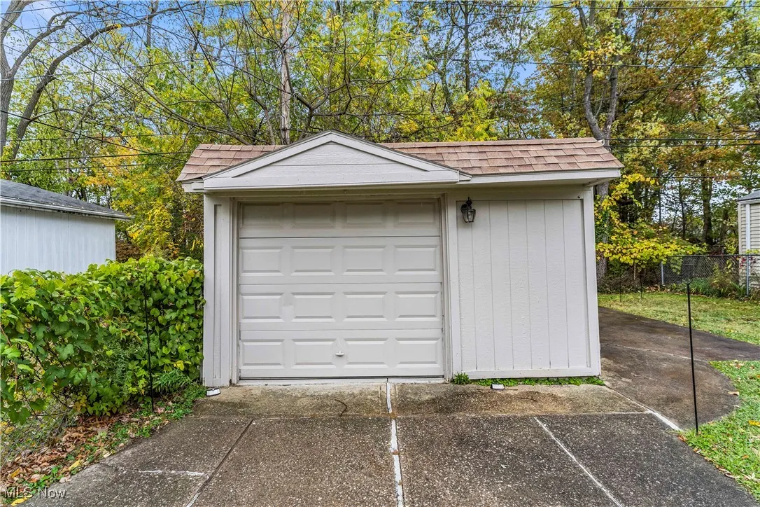 Garage with driveway