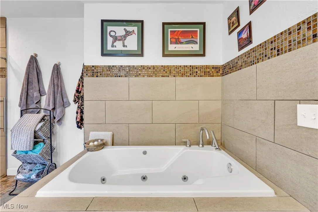 Bathroom with a whirlpool tub