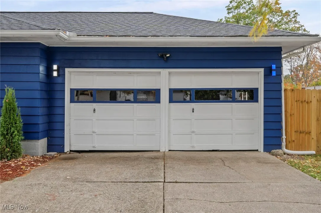 Garage with driveway
