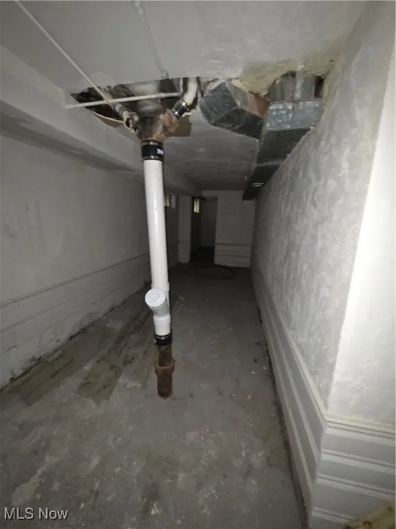 View of unfinished below grade area