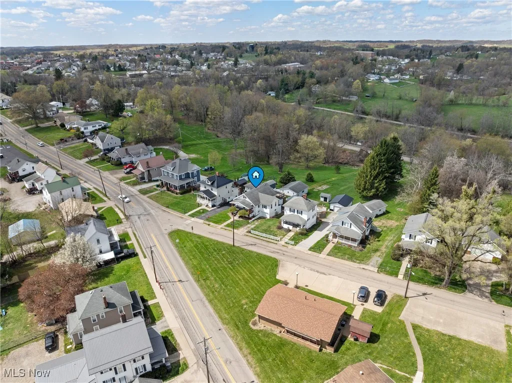 Aerial view of residential area