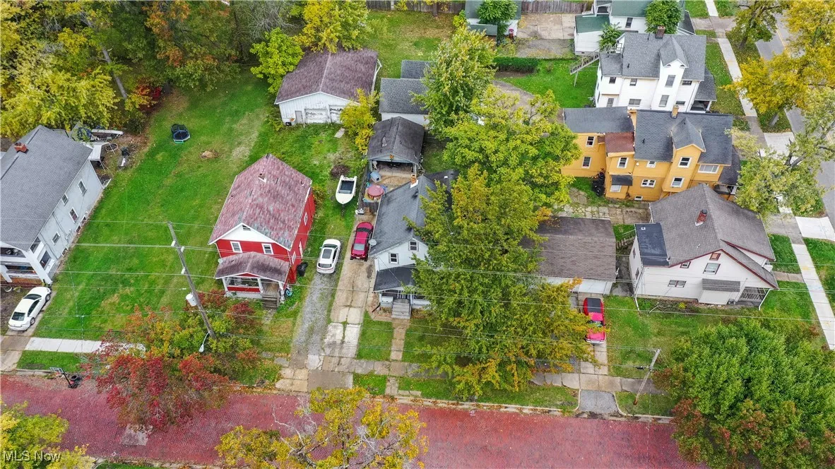 Aerial perspective of suburban area