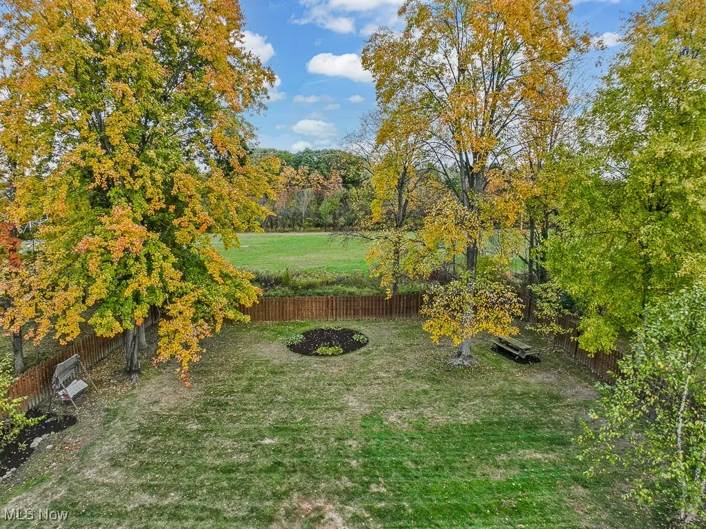 View of fenced backyard