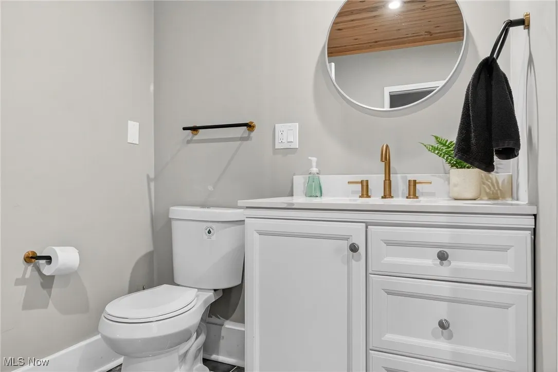 Vanity with storage in third floor primary suite