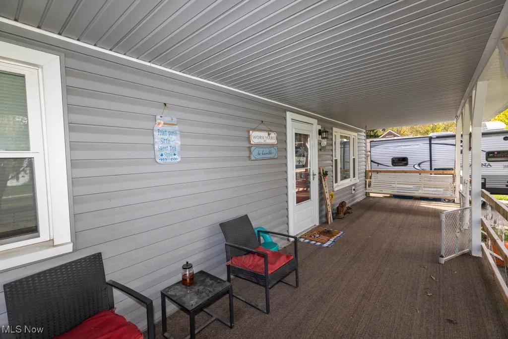View of wooden deck
