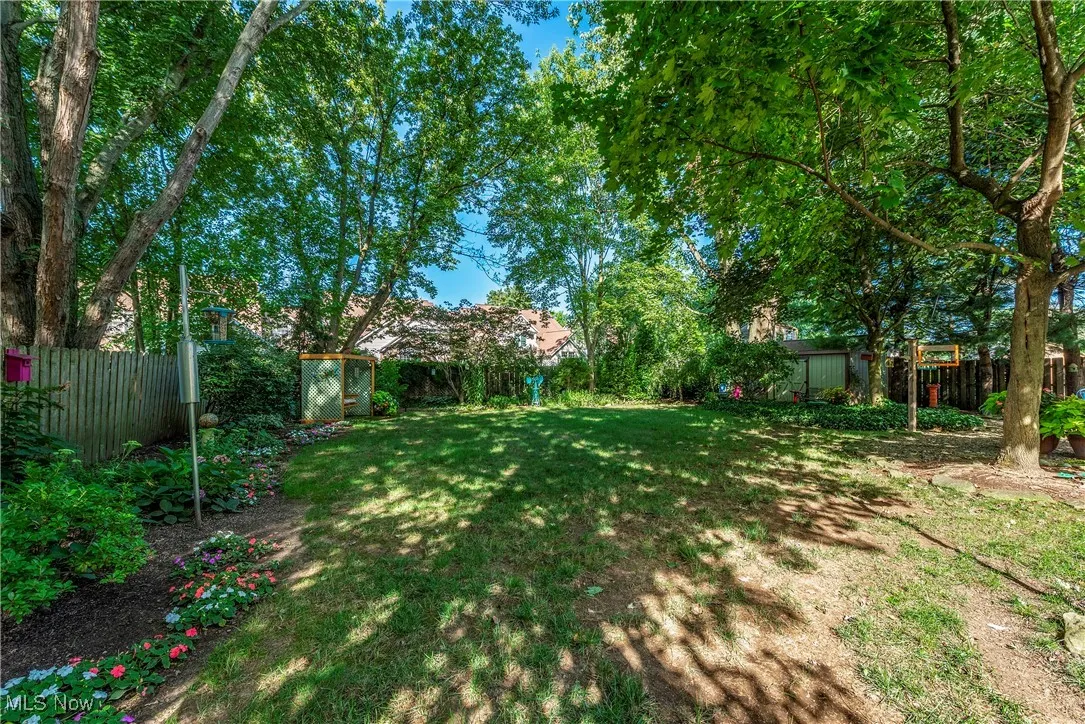 View of fenced backyard